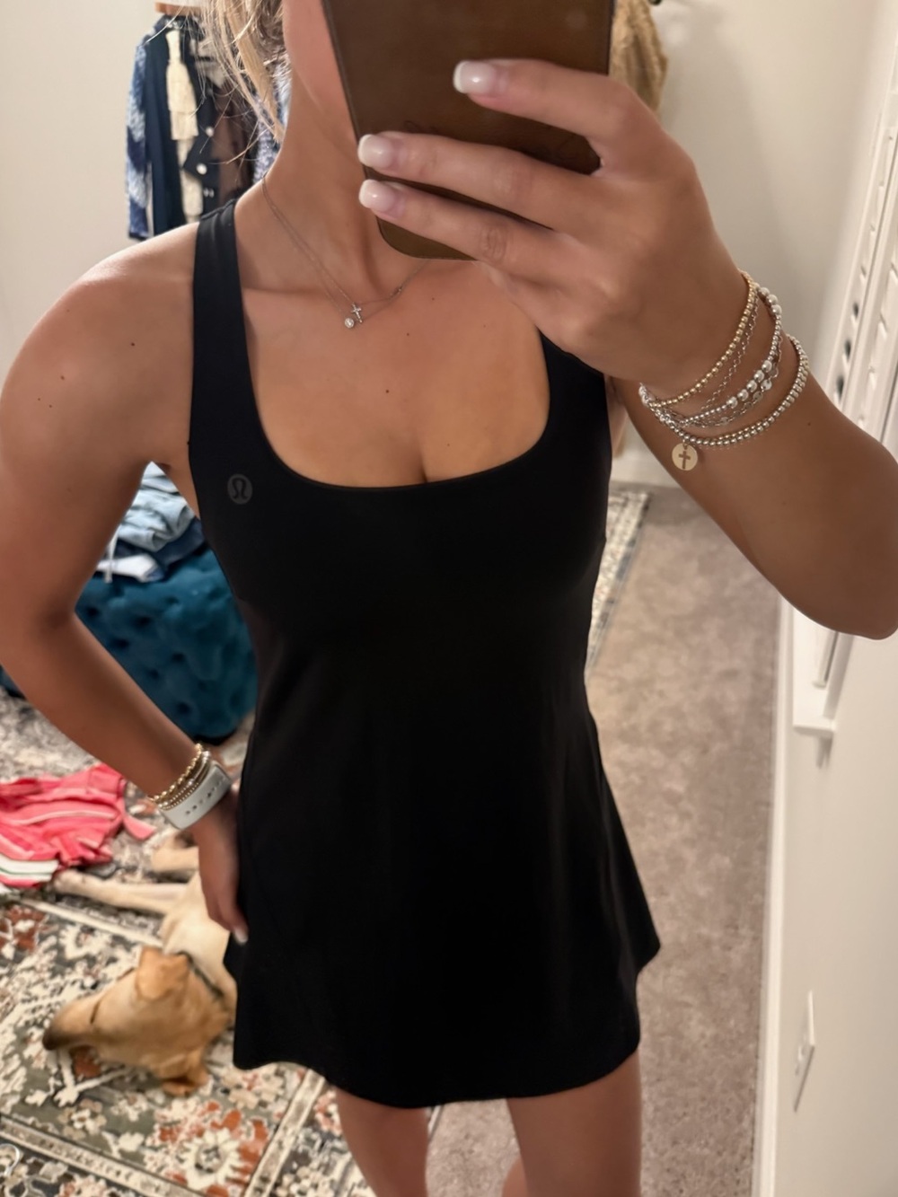 lululemon athletica Black Scoop-Neck Mini Dress